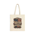 Patriotic 'Coming Home Under a Flag' Cotton Canvas Tote